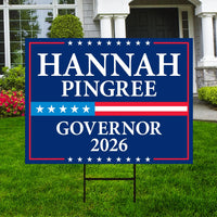 Hannah Pingree For Maine Governor 2026 Yard Sign, Corrugated Plastic Governor Elections Race Red White Blue Yard Sign with Metal H-Stake
