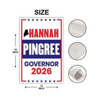 Hannah Pingree For Maine Governor 2026 Garden Flag, Double Sided, 2026 Governor Flag, Elections Flag, Race Red White & Blue Flag