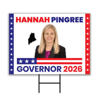 Hannah Pingree For Maine Governor 2026 Yard Sign, Corrugated Plastic Governor Elections Race Red White Blue Yard Sign with Metal H-Stake
