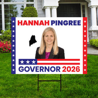 Hannah Pingree For Maine Governor 2026 Yard Sign, Corrugated Plastic Governor Elections Race Red White Blue Yard Sign with Metal H-Stake