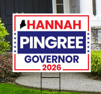 Hannah Pingree For Maine Governor 2026 Yard Sign, Corrugated Plastic Governor Elections Race Red White Blue Yard Sign with Metal H-Stake