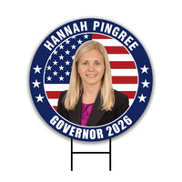 Hannah Pingree For Maine Governor 2026 Yard Sign, Corrugated Plastic Governor Elections Race Red White Blue Yard Sign with Metal H-Stake