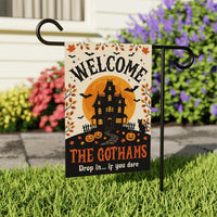 Custom Haunted House Garden Flag, 12x18 Double Sided Halloween Yard Flag, Family Name Porch Decor, Spooky Season Decor, Halloween Gift