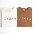 Personalized Grandma Grandpa Est 2026 Shirts, Matching New Grandparents Tees, Pregnancy Reveal, Baby Announcement Gift