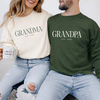 Personalized Grandma Grandpa Est 2026 Shirts, Matching New Grandparents Tees, Pregnancy Reveal, Baby Announcement Gift
