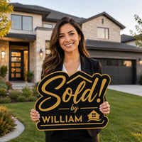 Personalized Real Estate Sold Sign, Custom PVC Cutout Closing Photo Prop, Sold By Agent Marketing Sign, House Sale Photo Sign