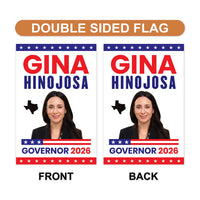 Gina Hinojosa For Texas Governor 2026 Garden Flag, Double Sided, 2026 Governor Flag, Republican, Elections Flag, Race Red White & Blue Flag