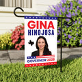Gina Hinojosa For Texas Governor 2026 Garden Flag, Double Sided, 2026 Governor Flag, Republican, Elections Flag, Race Red White & Blue Flag