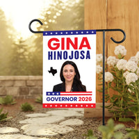 Gina Hinojosa For Texas Governor 2026 Garden Flag, Double Sided, 2026 Governor Flag, Republican, Elections Flag, Race Red White & Blue Flag