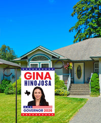 Gina Hinojosa For Texas Governor 2026 Garden Flag, Double Sided, 2026 Governor Flag, Republican, Elections Flag, Race Red White & Blue Flag