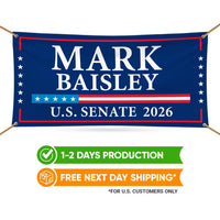 Mark Baisley For Colorado U.S. Senate Banner Sign, 13 oz Waterproof US Senate Election 2026, Democrate Vinyl Banner With Metal Grommets
