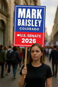 Mark Baisley For Colorado Senate 2026 Election Sign, Anti-Trump, Political Campaign Sign, Senate Election 2026 Race Poster Sign
