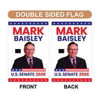 Mark Baisley For Colorado Senate 2026 Garden Flag, Double Sided, 2026 Senate Flag, Elections Flag, Race Red White & Blue Flag