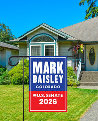 Mark Baisley For Colorado Senate 2026 Garden Flag, Double Sided, 2026 Senate Flag, Elections Flag, Race Red White & Blue Flag