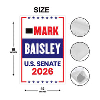 Mark Baisley For Colorado Senate 2026 Garden Flag, Double Sided, 2026 Senate Flag, Elections Flag, Race Red White & Blue Flag