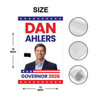 Dan Ahlers For South Dakota Governor 2026 Garden Flag, Double Sided, 2026 Governor Flag, Elections Flag, Race Red White & Blue Flag