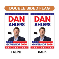 Dan Ahlers For South Dakota Governor 2026 Garden Flag, Double Sided, 2026 Governor Flag, Elections Flag, Race Red White & Blue Flag