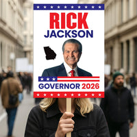 Rick Jackson For Georgia Governor 2026 Election Sign, Political Campaign Sign, Democrate, Governor Election 2026 Race Poster Sign