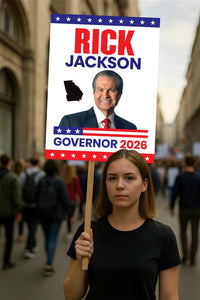 Rick Jackson For Georgia Governor 2026 Election Sign, Political Campaign Sign, Democrate, Governor Election 2026 Race Poster Sign