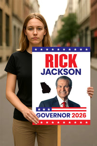 Rick Jackson For Georgia Governor 2026 Election Sign, Political Campaign Sign, Democrate, Governor Election 2026 Race Poster Sign