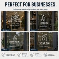 Custom Vinyl Storefront Decal: Business Logo, Text, Socials & QR Code