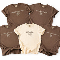Personalized Bridal Party Shirt, Custom Bride and Bridesmaid Tee, Matching Wedding Crew Shirts, Bachelorette Outfit, Bridal Party Gift