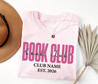 Personalized Book Club Friends Shirt, Custom Reading Circle Tee, Club Name and Est Year Design, Matching Reader Outfit, Gift for Readers
