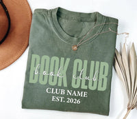Personalized Book Club Friends Shirt, Custom Reading Circle Tee, Club Name and Est Year Design, Matching Reader Outfit, Gift for Readers