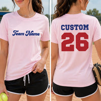 Personalized Team Name Shirt, Custom Player Name Number Tee, Sports Jersey Style T-Shirt, Game Day Outfit, Gift for Athlete, Front Back