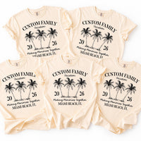 Personalized Family Vacation Shirt, Custom Matching Beach Trip Tee, Tropical Palm Tree Group Shirts, Reunion Outfit, Family Trip Gift