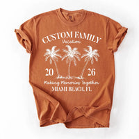 Personalized Family Vacation Shirt, Custom Matching Beach Trip Tee, Tropical Palm Tree Group Shirts, Reunion Outfit, Family Trip Gift