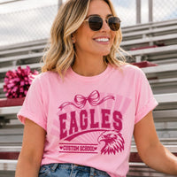 Personalized School Mascot Shirt, Custom School Name Spirit Tee, Varsity Team Graphic T-Shirt, Teacher Game Day Outfit, Team Mom Gift