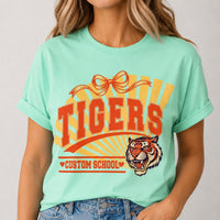 Personalized School Mascot Shirt, Custom School Name Spirit Tee, Varsity Team Graphic T-Shirt, Teacher Game Day Outfit, Team Mom Gift