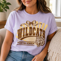 Personalized School Mascot Shirt, Custom School Name Spirit Tee, Varsity Team Graphic T-Shirt, Teacher Game Day Outfit, Team Mom Gift