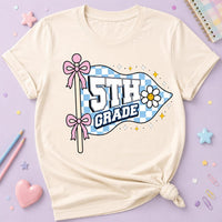 Personalized Grade Level Educator Shirt, Custom 1st 2nd 3rd 4th 5th Tee, Cute Teacher Pennant Tee, Back to School Outfit, Gift for Teacher