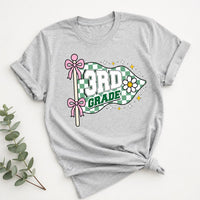 Personalized Grade Level Educator Shirt, Custom 1st 2nd 3rd 4th 5th Tee, Cute Teacher Pennant Tee, Back to School Outfit, Gift for Teacher