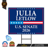 Julia Letlow For Louisiana Senate 2026 Yard Sign, Corrugated Plastic Senate Elections, Race Red White & Blue Yard Sign with Metal H-Stake