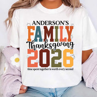 Personalized Thanksgiving Group Shirt, Custom Last Name Family Tee, Retro Fall Matching Outfit, Thanksgiving Day Top, Custom Family Gift