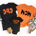 Personalized Halloween Family Shirts, Custom Name Matching Tees, Spooky Bone Lettering Tops, Family Costume Outfit, Halloween Gift