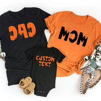 Personalized Halloween Family Shirts, Custom Name Matching Tees, Spooky Bone Lettering Tops, Family Costume Outfit, Halloween Gift