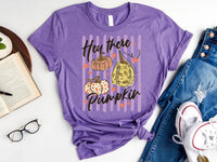 Hey There Pumpkin Shirt for Women, Retro Fall Graphic Tee, Cute Halloween Party Tee, Autumn Thanksgiving Outfit, Halloween Gift for Her