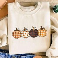 Cozy Plaid Pumpkin Shirt for Women, Cute Autumn Graphic Tee, Halloween Party T-Shirt, Family Thanksgiving Outfit, Halloween Gift for Her