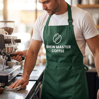 Custom Logo Apron, Personalized Cafe Restaurant Uniform, Professional Chef Apron, Branded Cooking Apron for Staff, Restaurant Gift