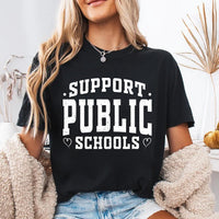 Support Public Schools Shirt, Teacher Advocacy Tee, Retro Collegiate Education Top, Back to School Outfit, Teacher Appreciation Gift