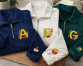 Personalized Teacher Embroidered Quarter Zip Sweatshirt, Custom Initial Pullover, Classroom Layer, School Staff Outfit, Teacher Gift
