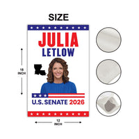 Julia Letlow For Louisiana Senate 2026 Garden Flag, Double Sided, 2026 Senate Flag, Elections Flag, Anti-Trump, Race Red White Blue Flag