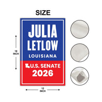 Julia Letlow For Louisiana Senate 2026 Garden Flag, Double Sided, 2026 Senate Flag, Elections Flag, Anti-Trump, Race Red White Blue Flag