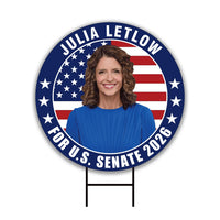 Julia Letlow For Louisiana Senate 2026 Yard Sign, Corrugated Plastic Senate Elections, Race Red White & Blue Yard Sign with Metal H-Stake