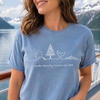 Personalized Alaska Family Cruise Shirt, Custom 2026 Vacation Tee, Whale Line Art, Matching Trip Outfit, Cruise Gift
