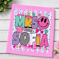 Personalized Teacher Name Shirt, Custom Mrs Name School Tee, Colorful Classroom Graphic, Back to School Outfit, Teacher Appreciation Gift